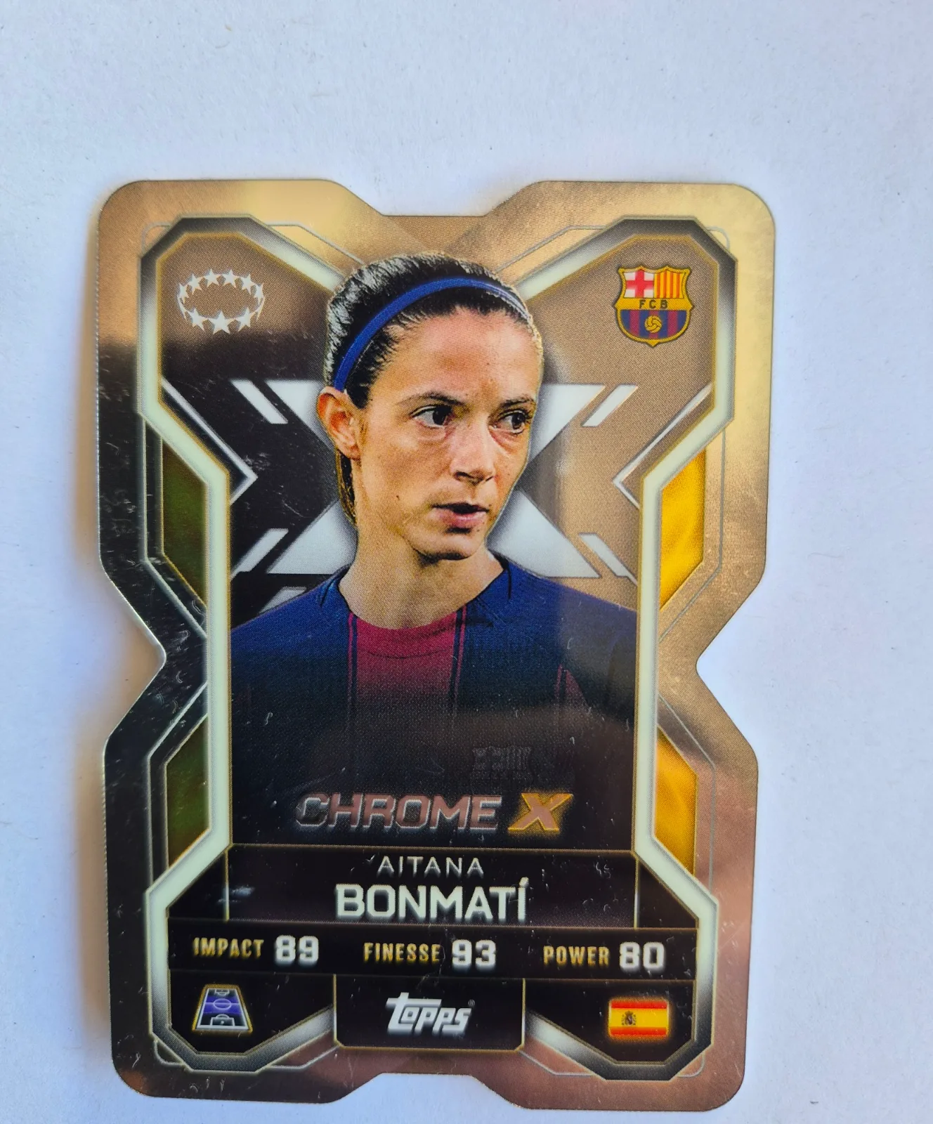 Fussballkarte: Aitana Bonmatí, FC Barcelona, Topps UEFA Women's Champions League 2024, Chrome X CX 9