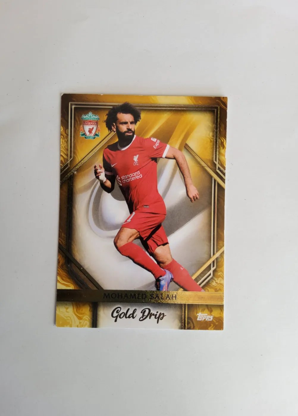 Fussballkarte: Mohamed Salah, FC Liverpool, Topps Liverpool FC Team Set 2023, Gold Drip