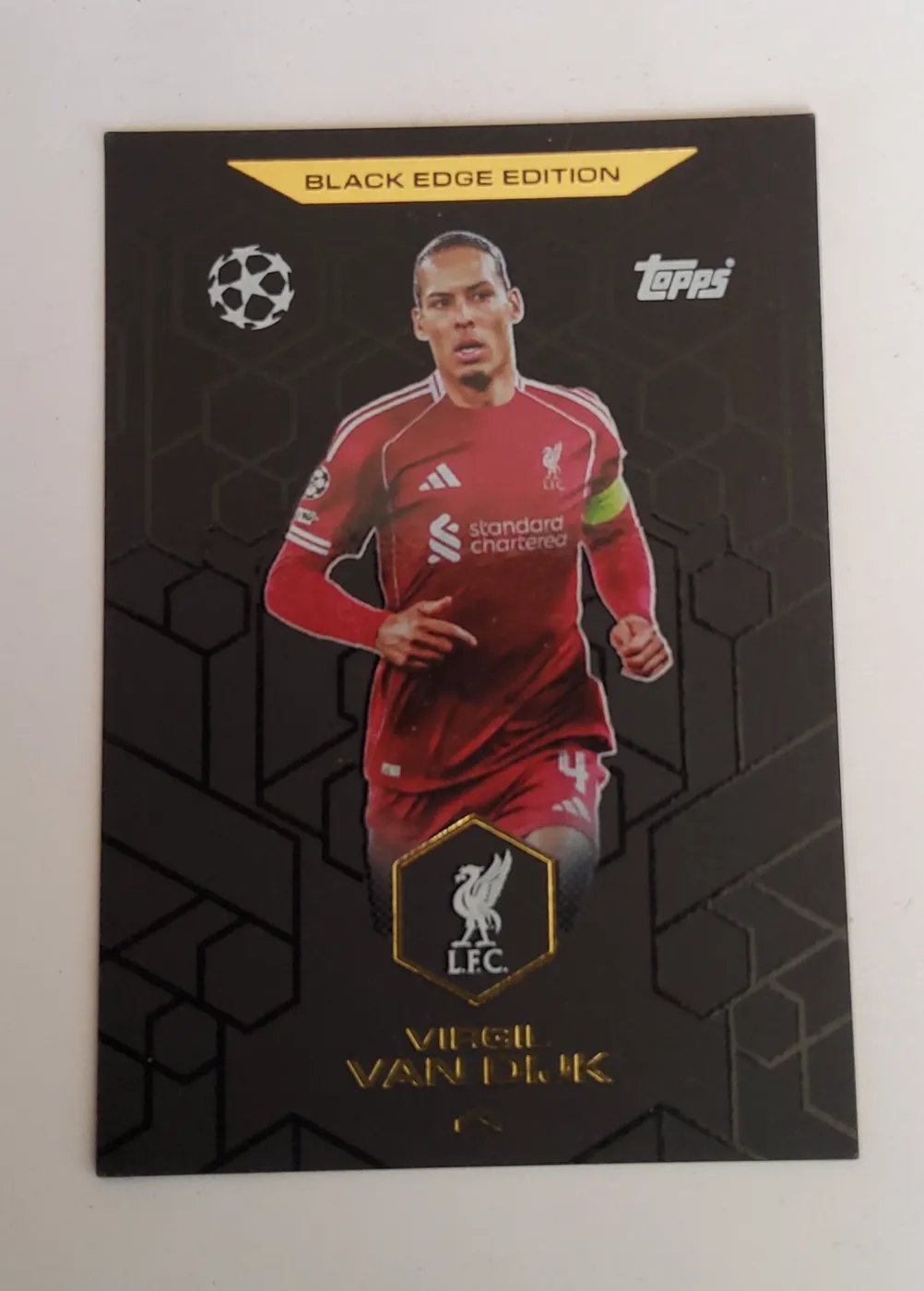 Fussballkarte: Virgil van Dijk, FC Liverpool, Topps Match Attax Extra UEFA Champions League 2024, Black Edge Edition