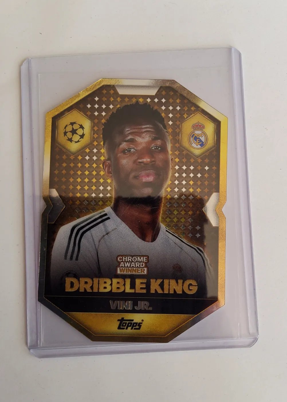 Fussballkarte: Vinícius Júnior, Real Madrid, Topps UEFA Champions League 2024, Chrome Award Winner Dribble King Die-Cut CA 15